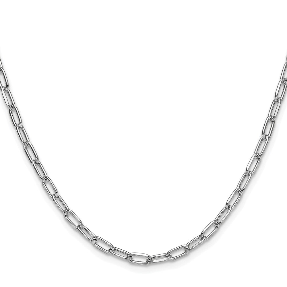 14k White Gold 3.7mm Semi-Solid Beveled Paperclip Chain (4.38 grams)
