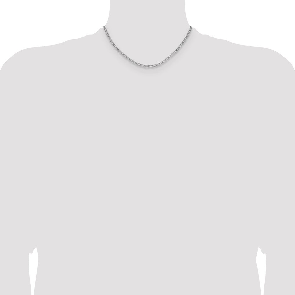 14k White Gold 3.7mm Semi-Solid Beveled Paperclip Chain (4.38 grams)