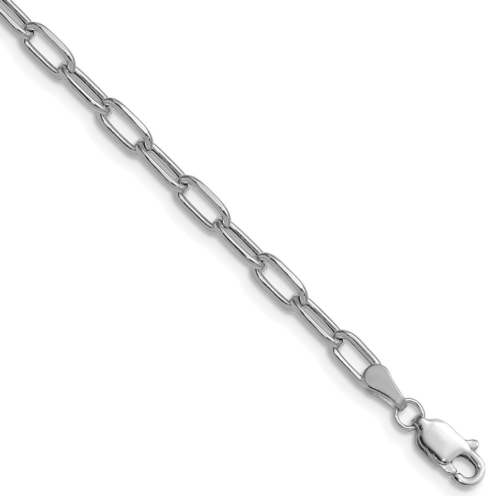14k White Gold 3.7mm Semi-Solid Beveled Paperclip Chain (4.38 grams)