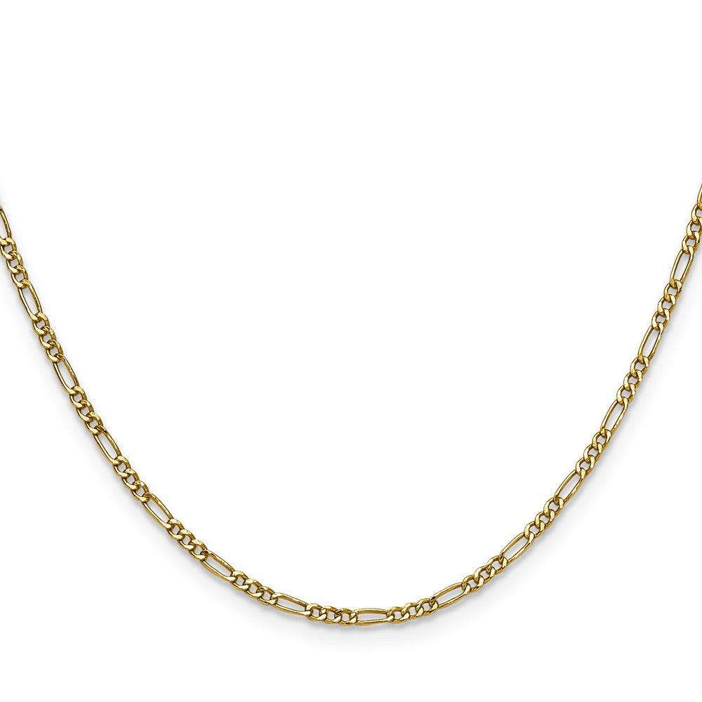 14k 1.9mm Semi-Solid Figaro Chain (1.46 grams)