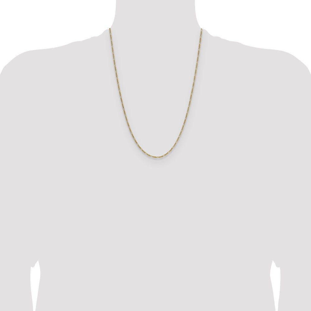14k 1.9mm Semi-Solid Figaro Chain (1.46 grams)