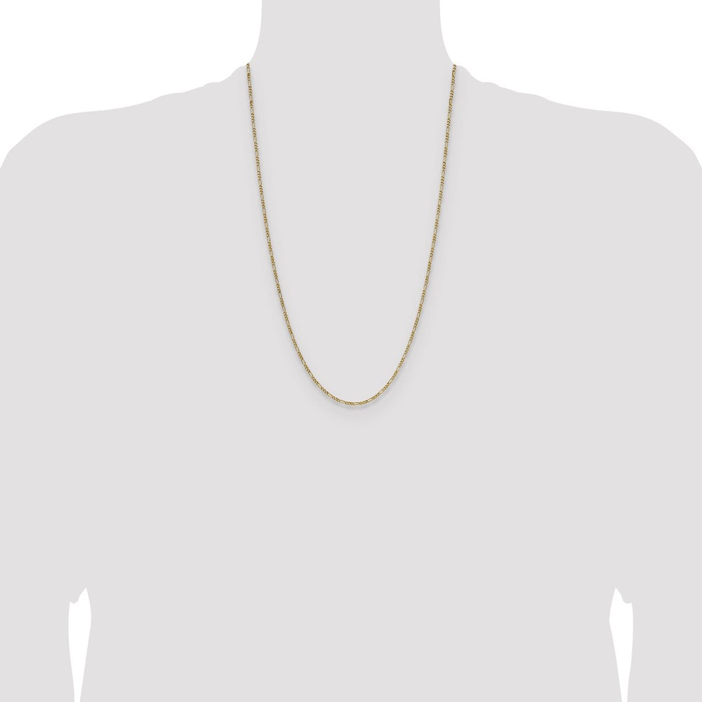 14k 1.9mm Semi-Solid Figaro Chain (1.46 grams)