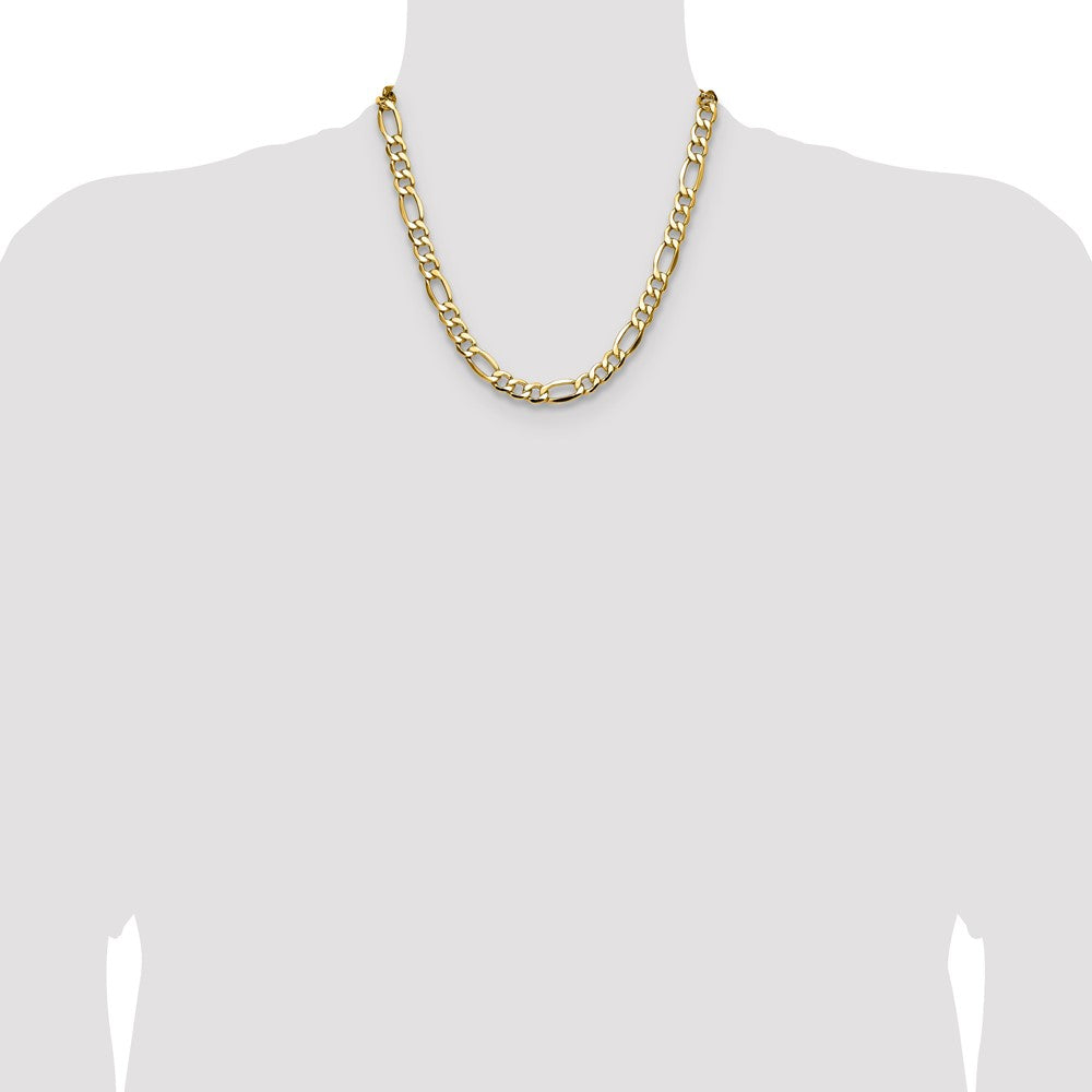 14k 9.4mm Semi-Solid Figaro Chain (23.54 grams)