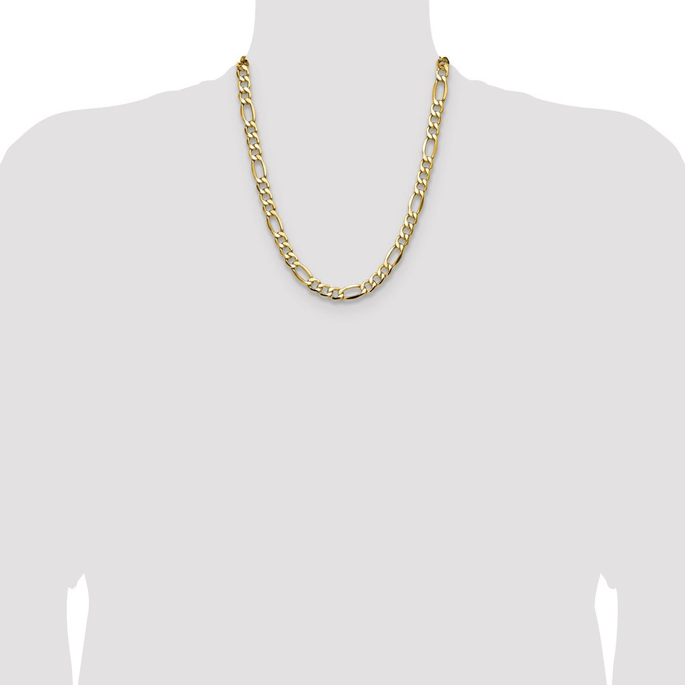 14k 9.4mm Semi-Solid Figaro Chain (23.54 grams)