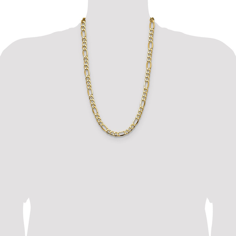 14k 9.4mm Semi-Solid Figaro Chain (23.54 grams)