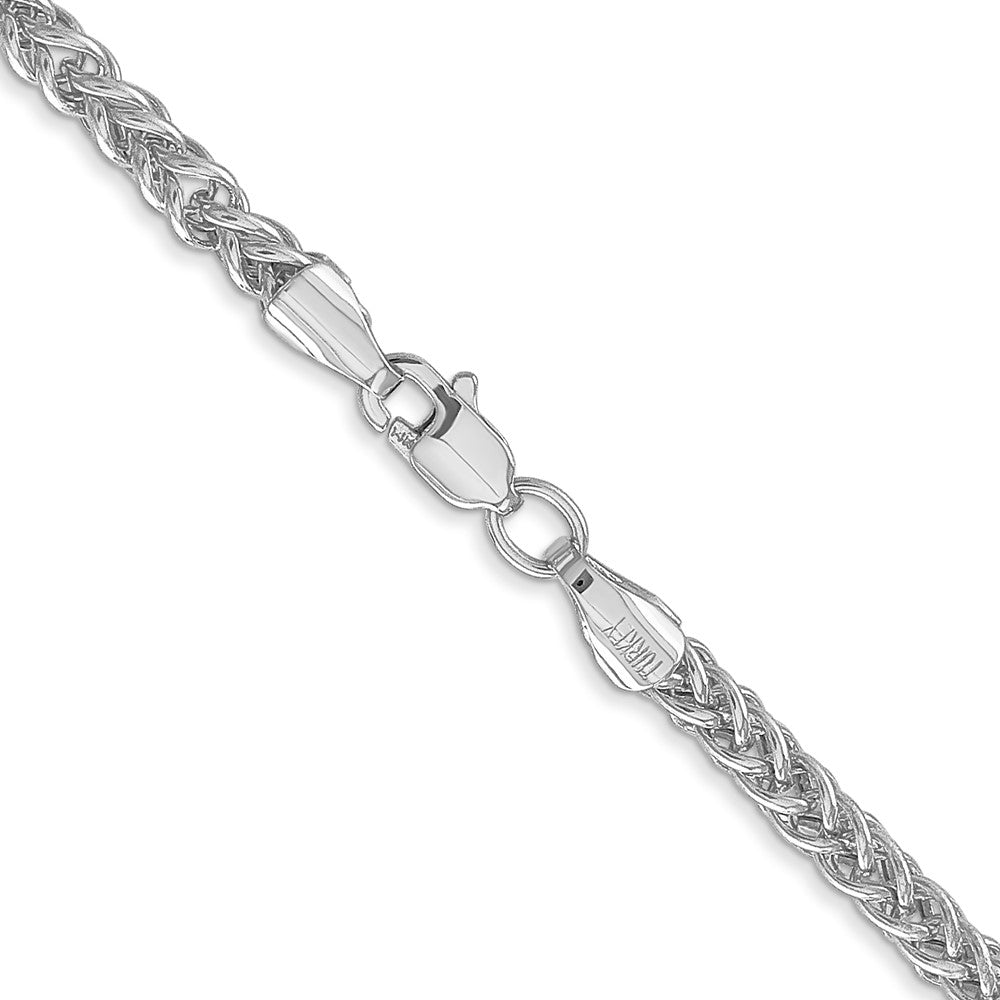 14k WG 2.6mm Semi-solid 3-Wire Wheat Chain (5.46 grams)