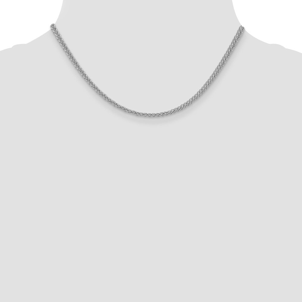 14k WG 2.6mm Semi-solid 3-Wire Wheat Chain (5.46 grams)