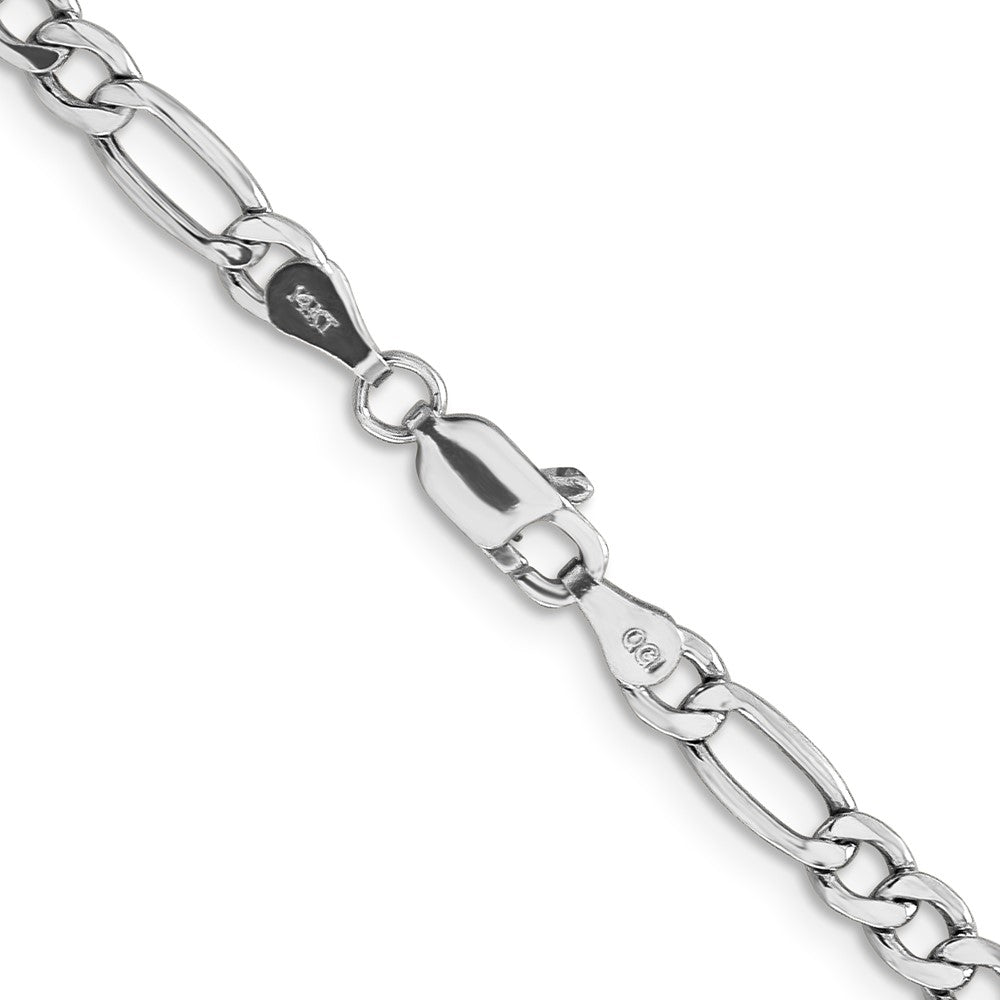 14k WG 4.4mm Semi-Solid Figaro Chain (4.59 grams)