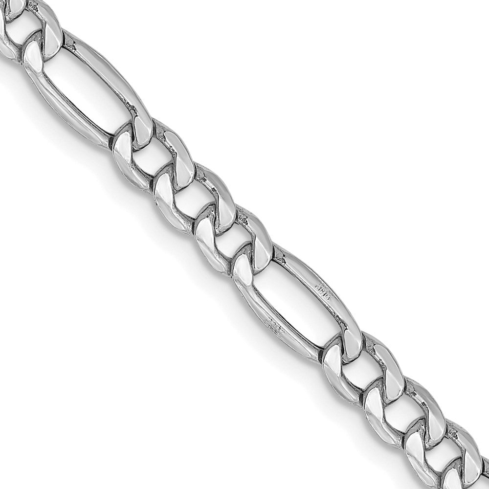 14k WG 4.4mm Semi-Solid Figaro Chain (4.59 grams)
