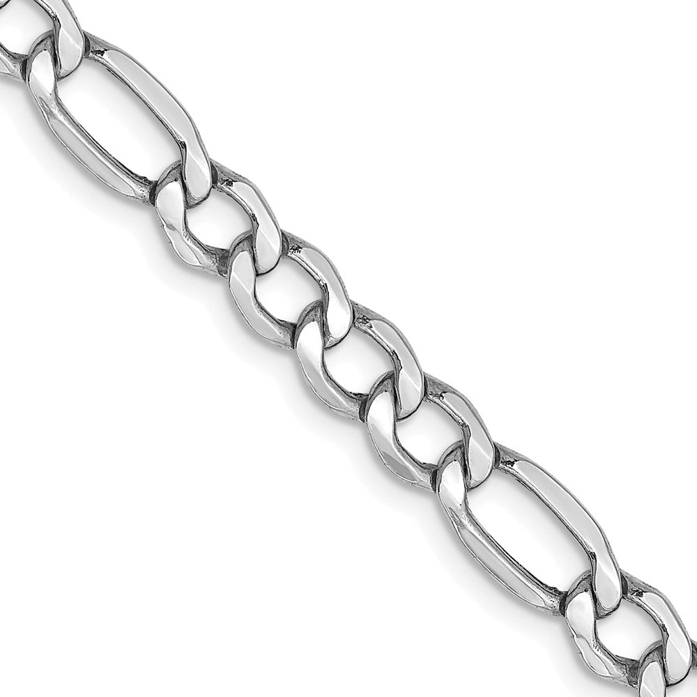 14k WG 5.75mm Semi-Solid Figaro Chain (6.73 grams)