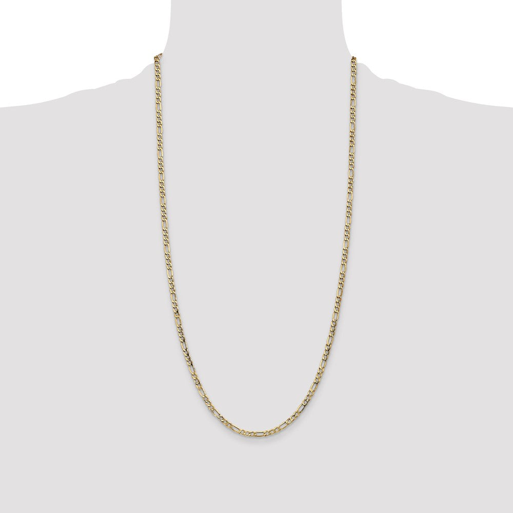 14k 3.5mm Semi-Solid Figaro Chain (3.14 grams)