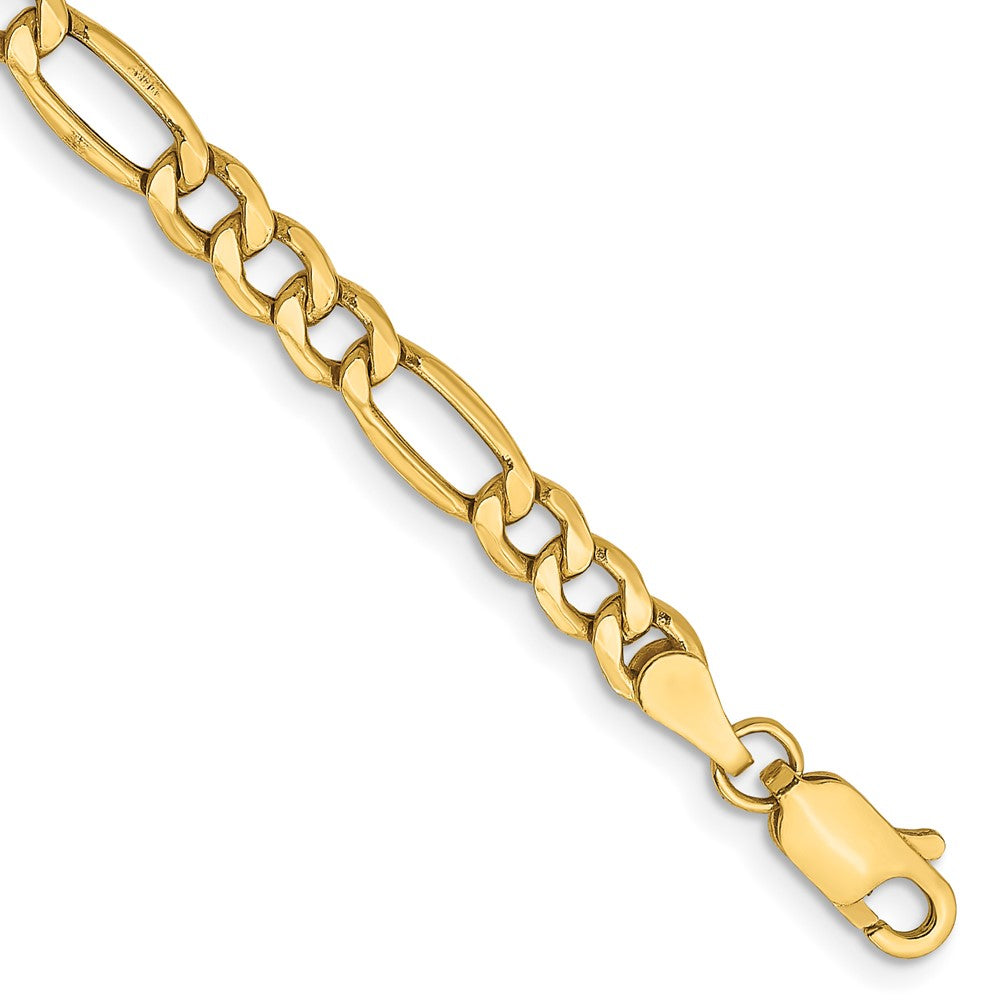 14k 4.2mm Semi-Solid Figaro Chain Bracelet (2.43 grams)