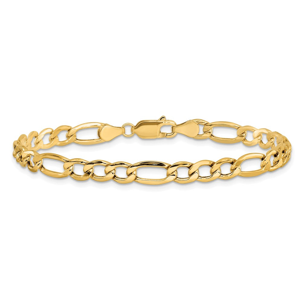 14k 5.75mm Semi-Solid Figaro Chain Bracelet (3.49 grams)