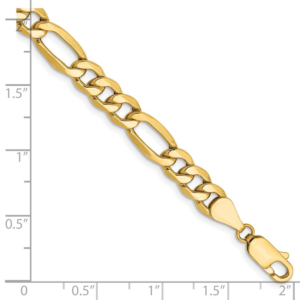 14k 6.25mm Semi-Solid Figaro Chain Bracelet (4.46 grams)