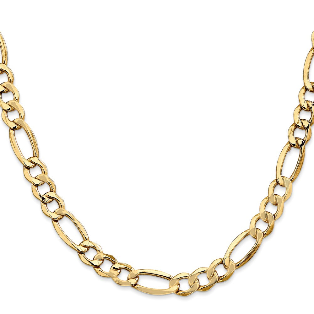 14k 7.3mm Semi-Solid Figaro Chain (12.54 grams)