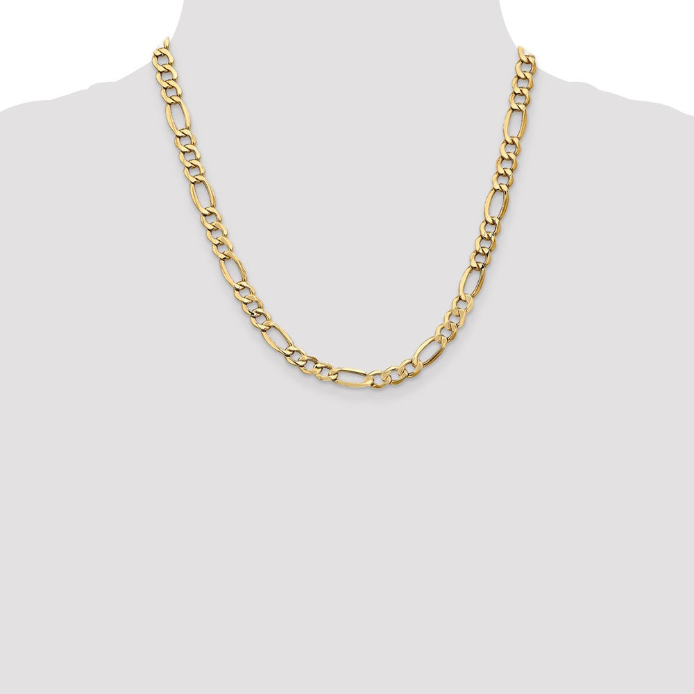 14k 7.3mm Semi-Solid Figaro Chain (12.54 grams)