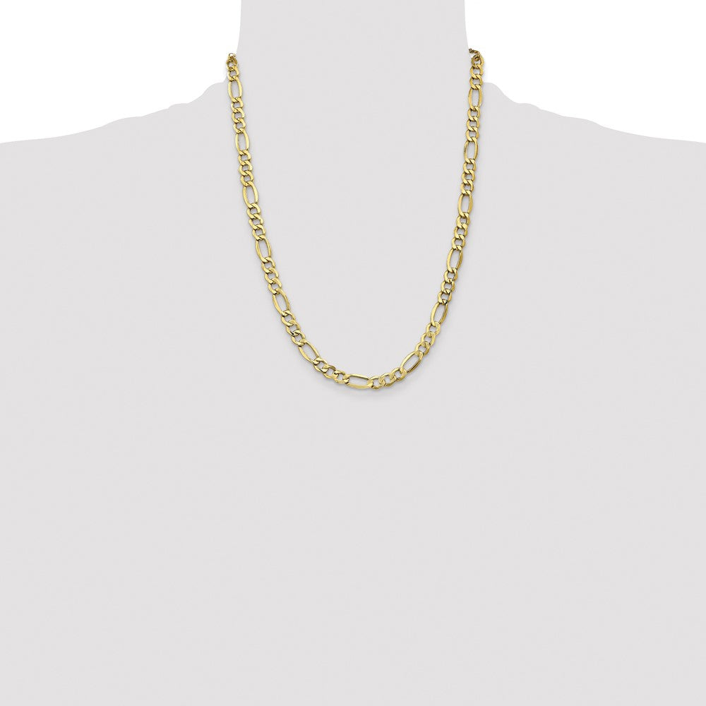 14k 7.3mm Semi-Solid Figaro Chain (12.54 grams)