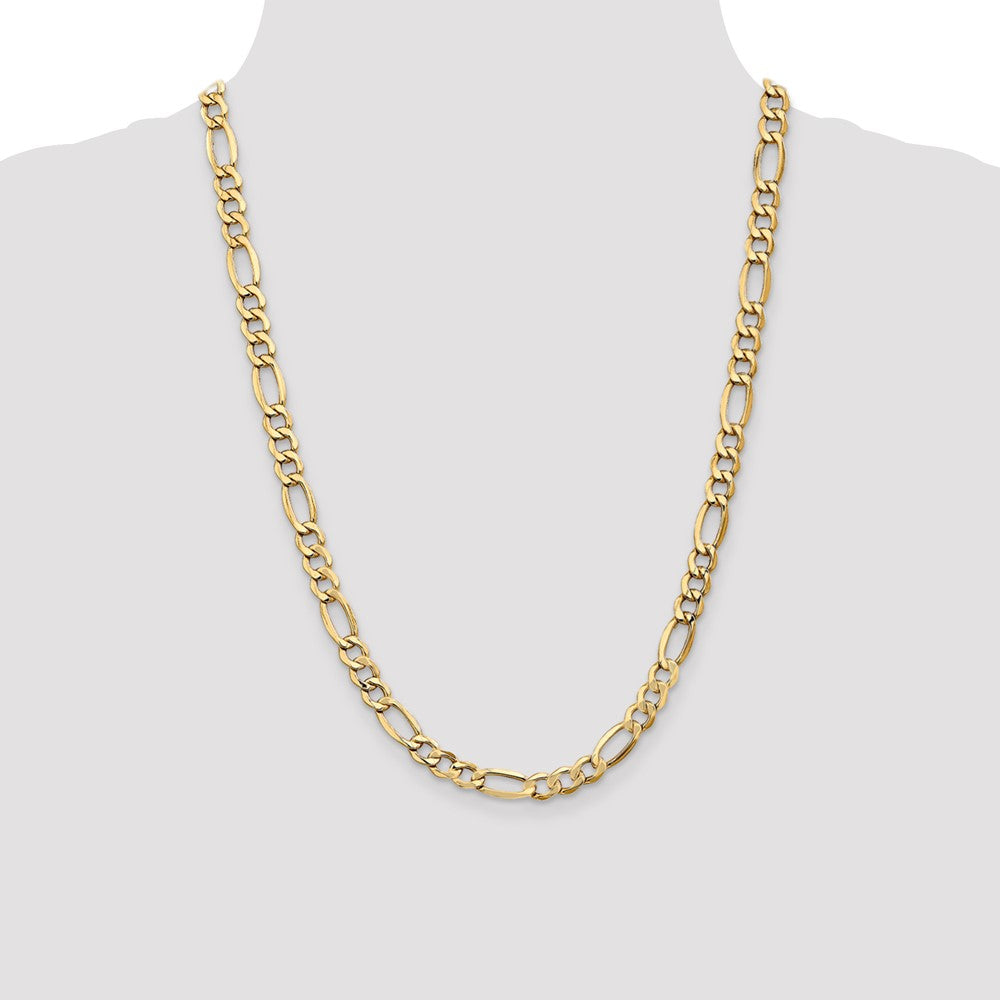 14k 7.3mm Semi-Solid Figaro Chain (12.54 grams)