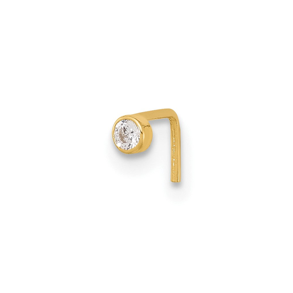14k 22 Gauge 2.5mm CZ Nose Stud (0.08 grams)