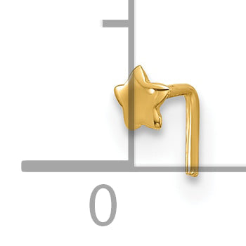 14k 22 Gauge Polished Star Nose Stud (0.05 grams)