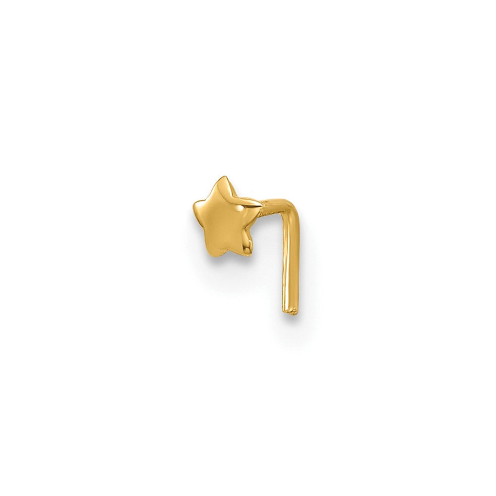 14k 22 Gauge Polished Star Nose Stud (0.05 grams)