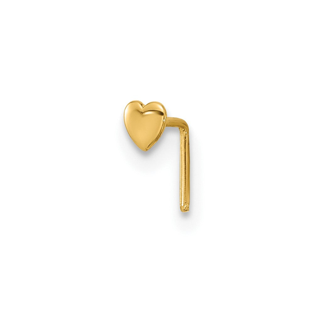 14k 22 Gauge Polished Heart Nose Stud (0.06 grams)