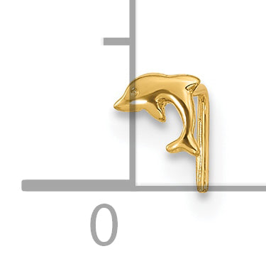 14k 23 Gauge Dolphin Nose Ring (0.07 grams)