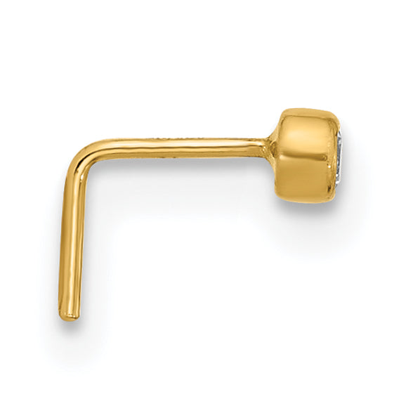 14K 23 Gauge CZ Nose Post (0.11 grams)
