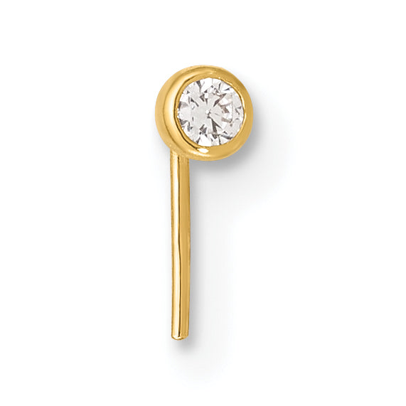 14K 23 Gauge CZ Nose Post (0.11 grams)