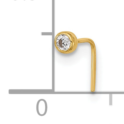 14K 23 Gauge CZ Nose Post (0.11 grams)