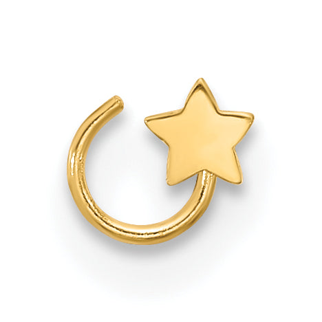 14K 23 Gauge Star Nose Ring Body Jewelry (0.06 grams)