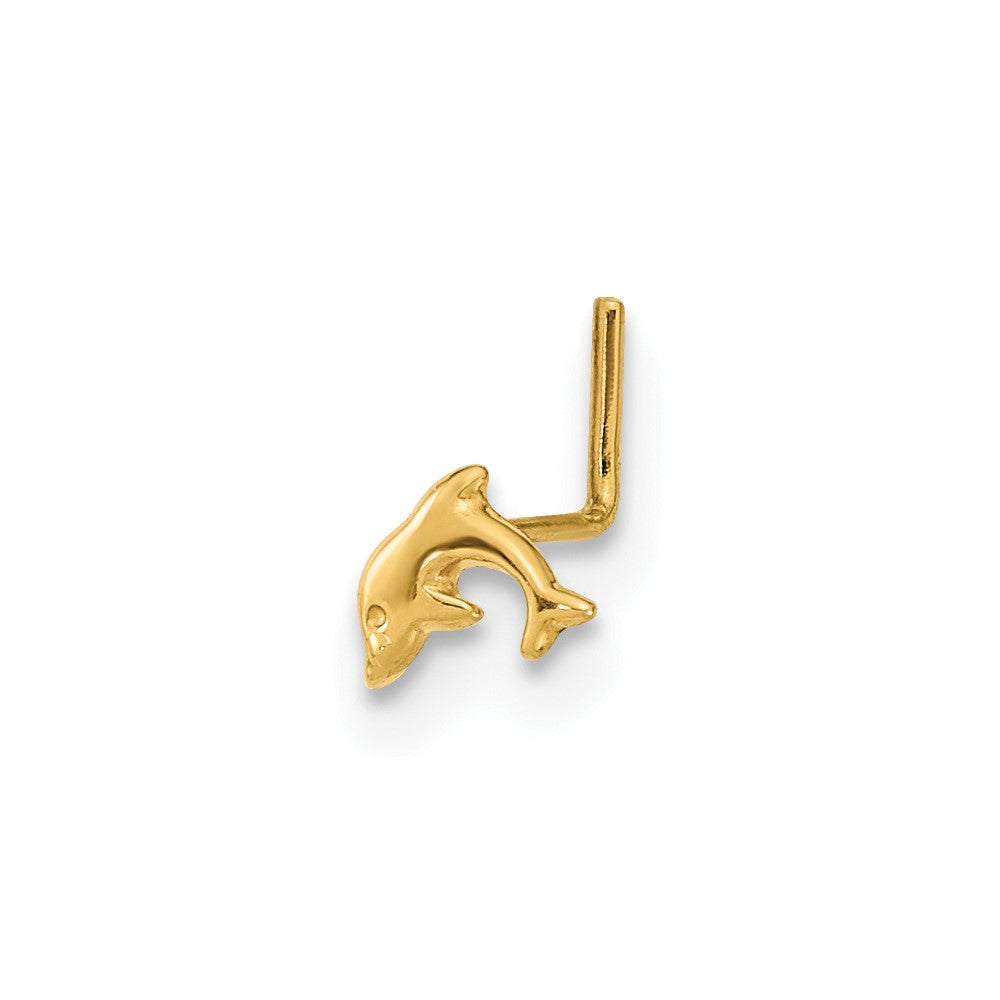 14K 22 Gauge Dolphin Nose Ring Body Jewelry (0.06 grams)