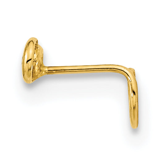 14K 22 Gauge Circle with CZ Nose Ring Body Jewelry (0.09 grams)