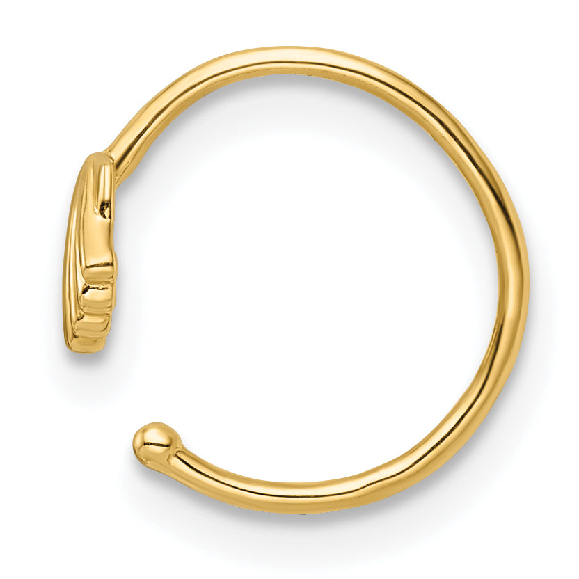 14k 20 Gauge Scallop Shell Nose Ring / Ear Cuff (0.4 grams)