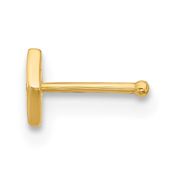 14k 22 Gauge Polished CZ Diamond Shaped Nose Stud (0.13 grams)