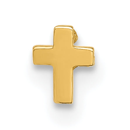 14K 22 Gauge Polished Cross Nose Stud (0.1 grams)