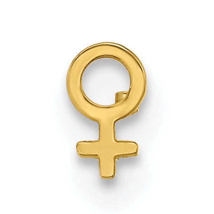 14K 20 Gauge Polished Female Symbol Nose Stud (0.09 grams)