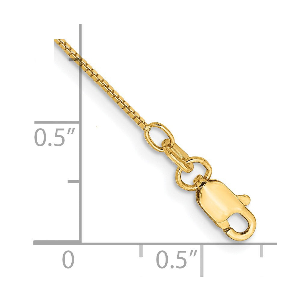 14k .7mm Box with Lobster Clasp Chain Bracelet (0.87 grams)