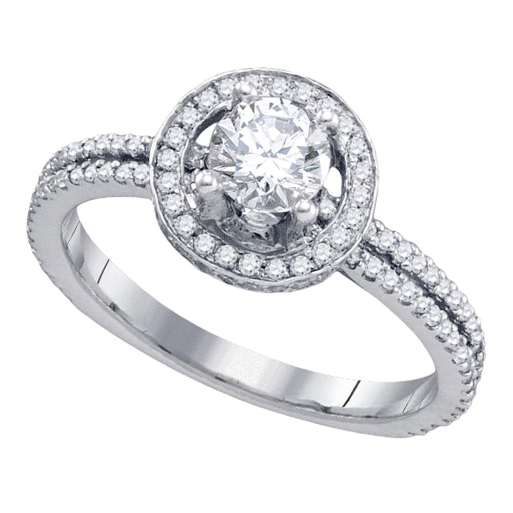 14Kt White Gold 7/8Ct-Dia 3/8Ct-Crd Engagement Ring Certified (3.32 grams)