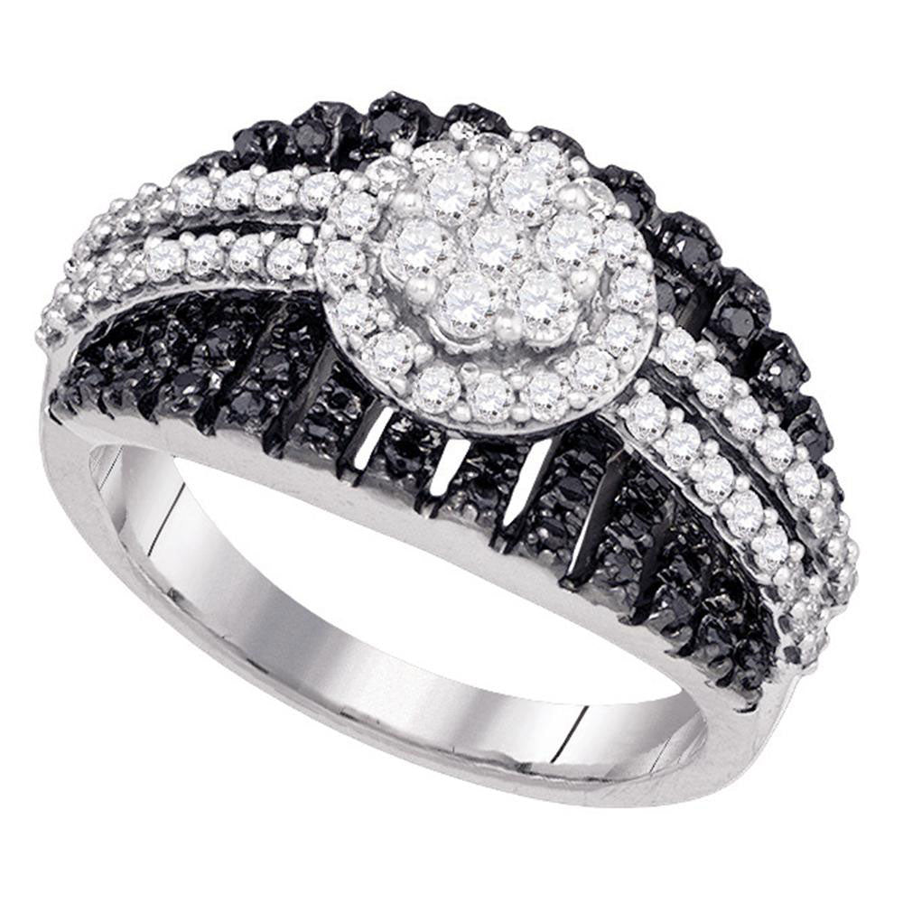 10Kt White Gold 1Ct Diamond Black Diamond Band (5.58 grams)