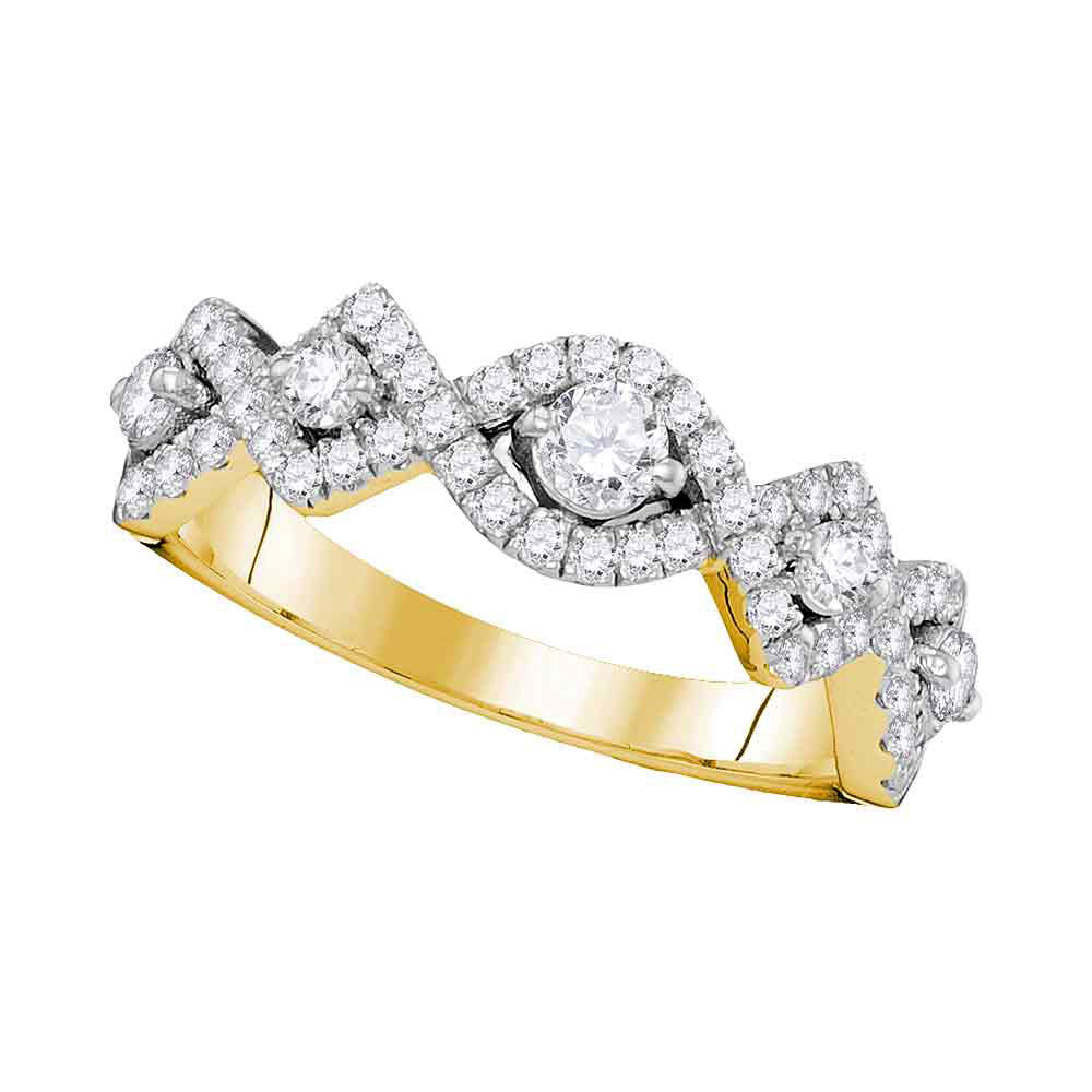 14Kt Yellow Gold 7/8Ctw Diamond Fashion Ladies Band (3.08 grams)