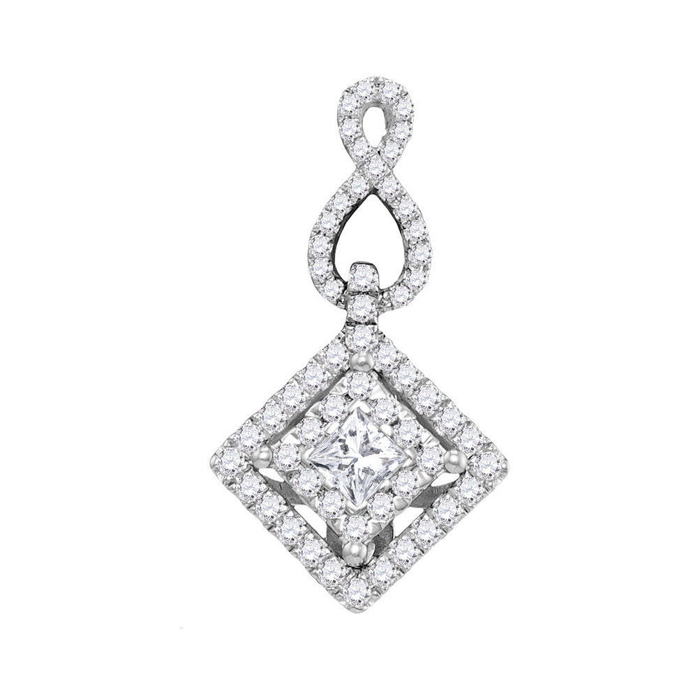14Kt White Gold 3/4Ctw-Dia Fashion Pendant (2.38 grams)