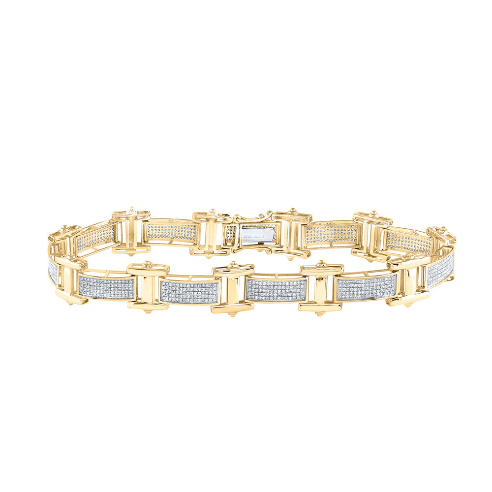 1 3/8Ct-Diamond Micro-Pave Mens Bracelet (10 Inch) (14.45 grams)