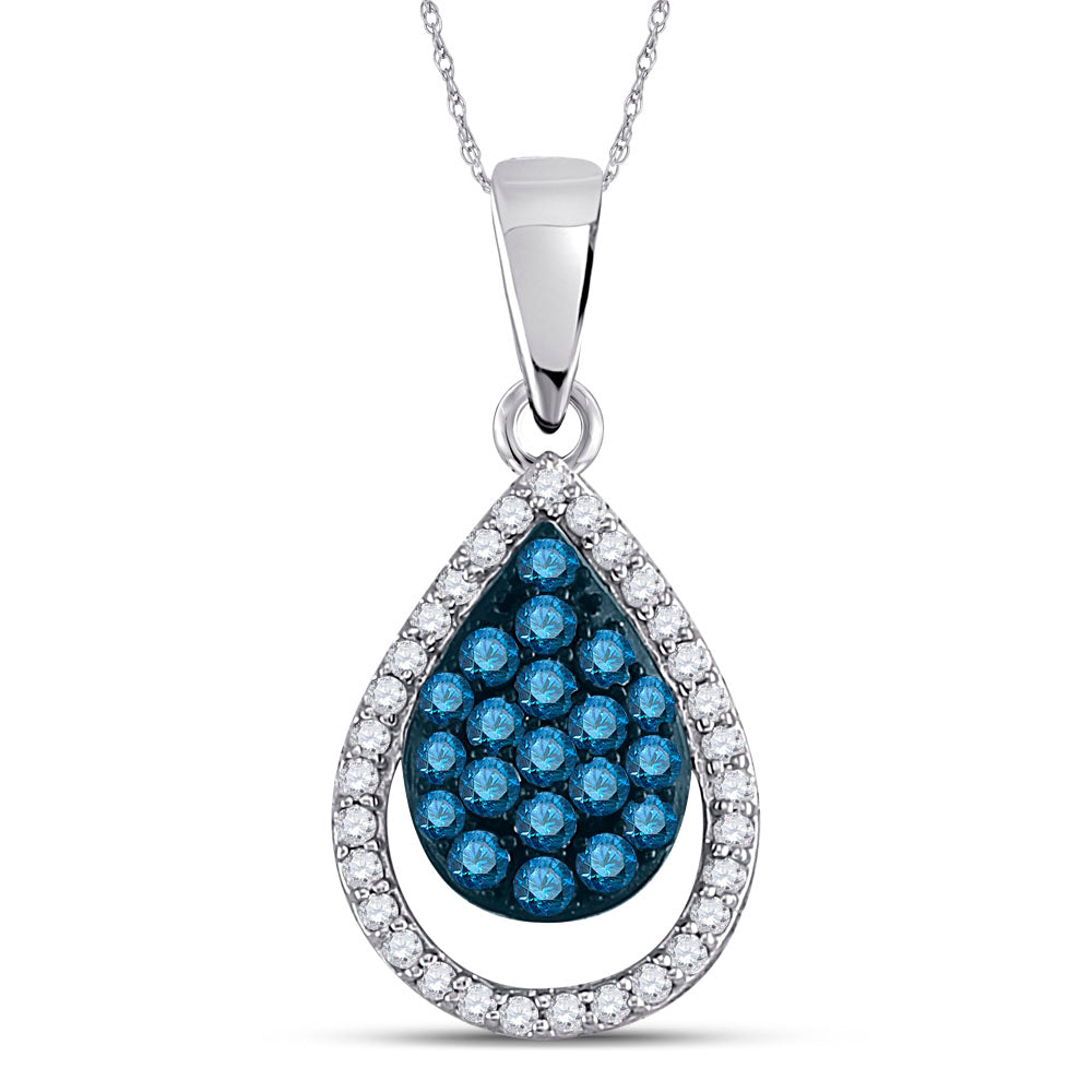 1/2Ctw-Dia P1 Fashion Blue Pendant (1.09 grams)