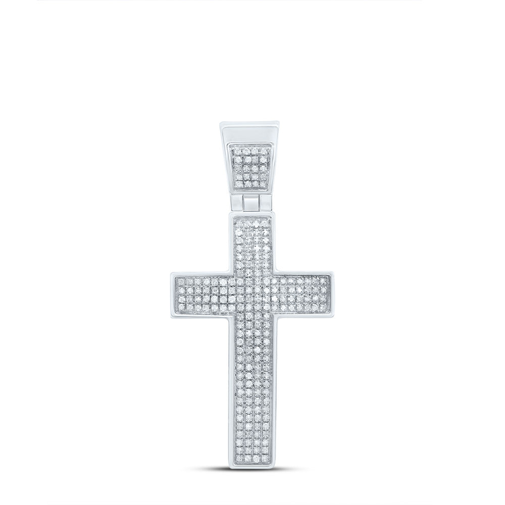 1/2Ct-Dia P3 Mens Cross Charm (5.6 grams)