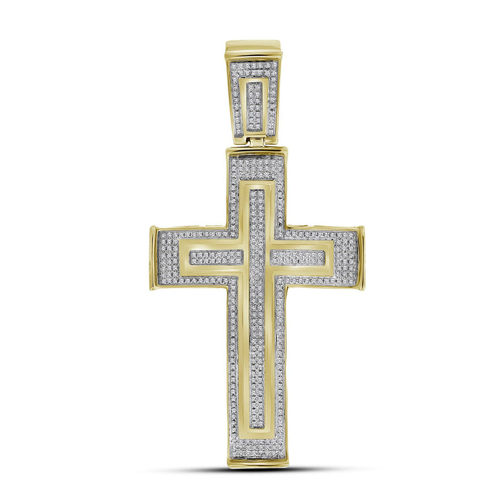 7/8Ct-Dia P3 Micro-Pave Mens Cross Charm (14.81 grams)