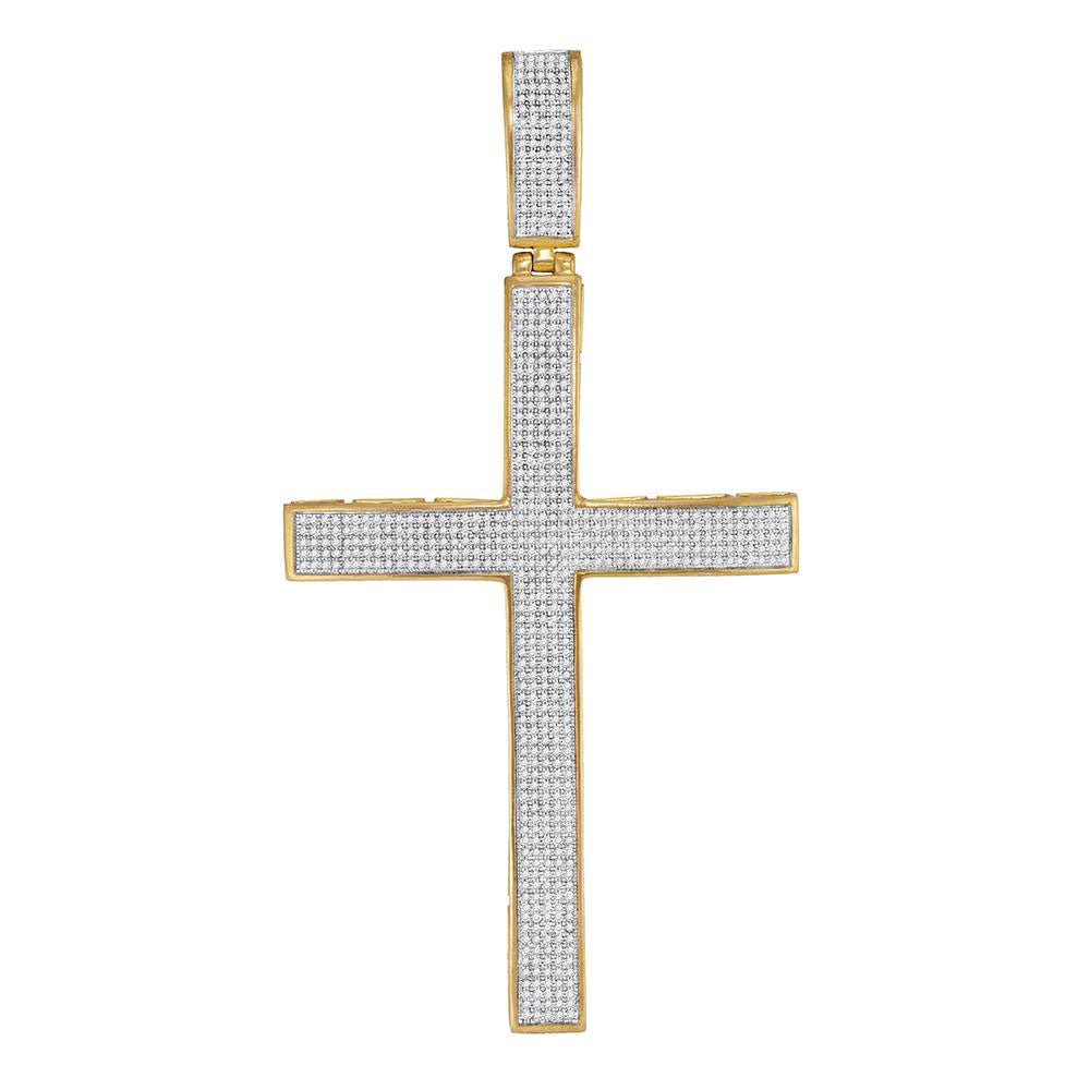 10Kt Yellow Gold 1 7/8Ct-Dia Micro-Pave Mens Charm (13.67 grams)