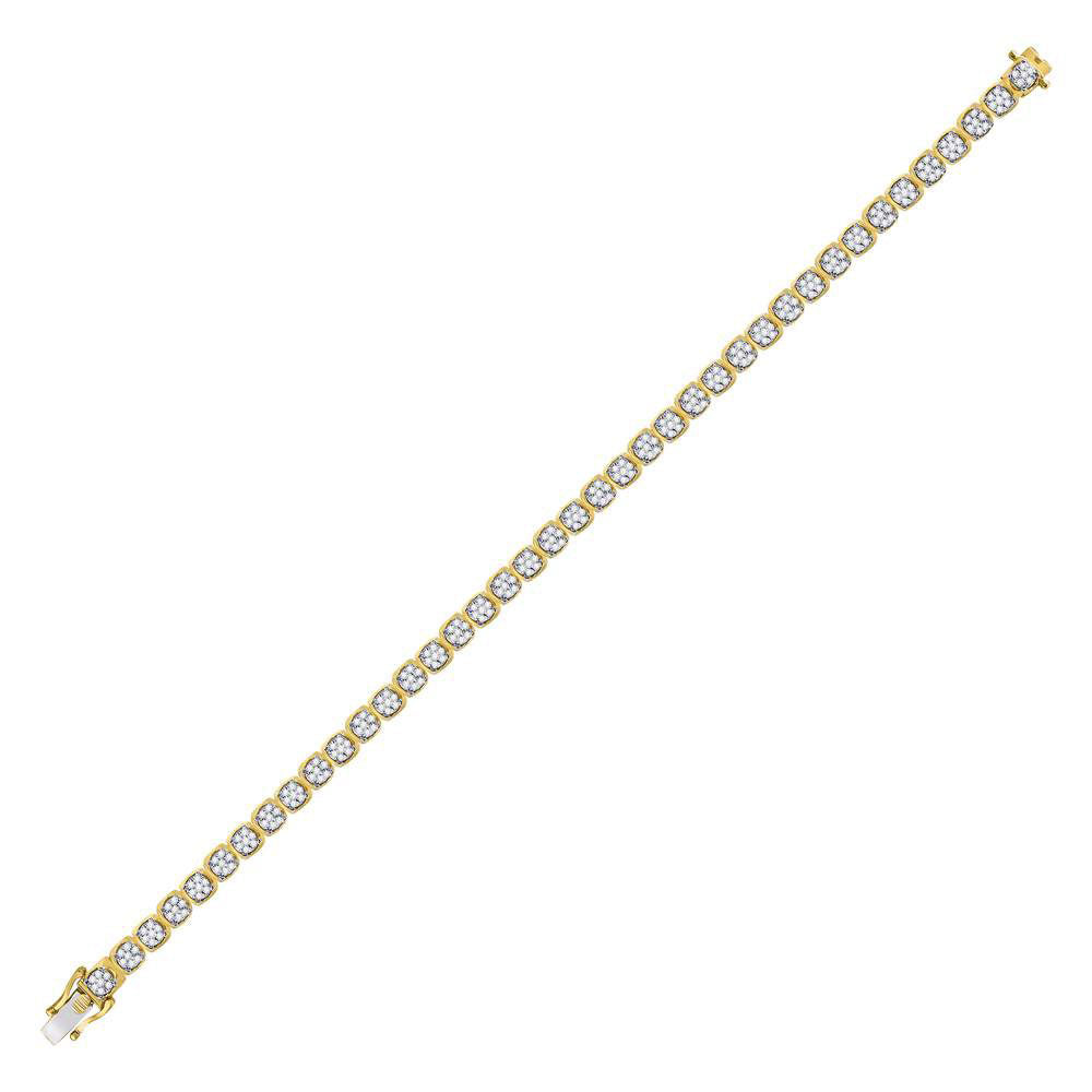 3 Ct-Dia Nk Tennis Chain Mens Bracelet (9 Inch) (18 grams)