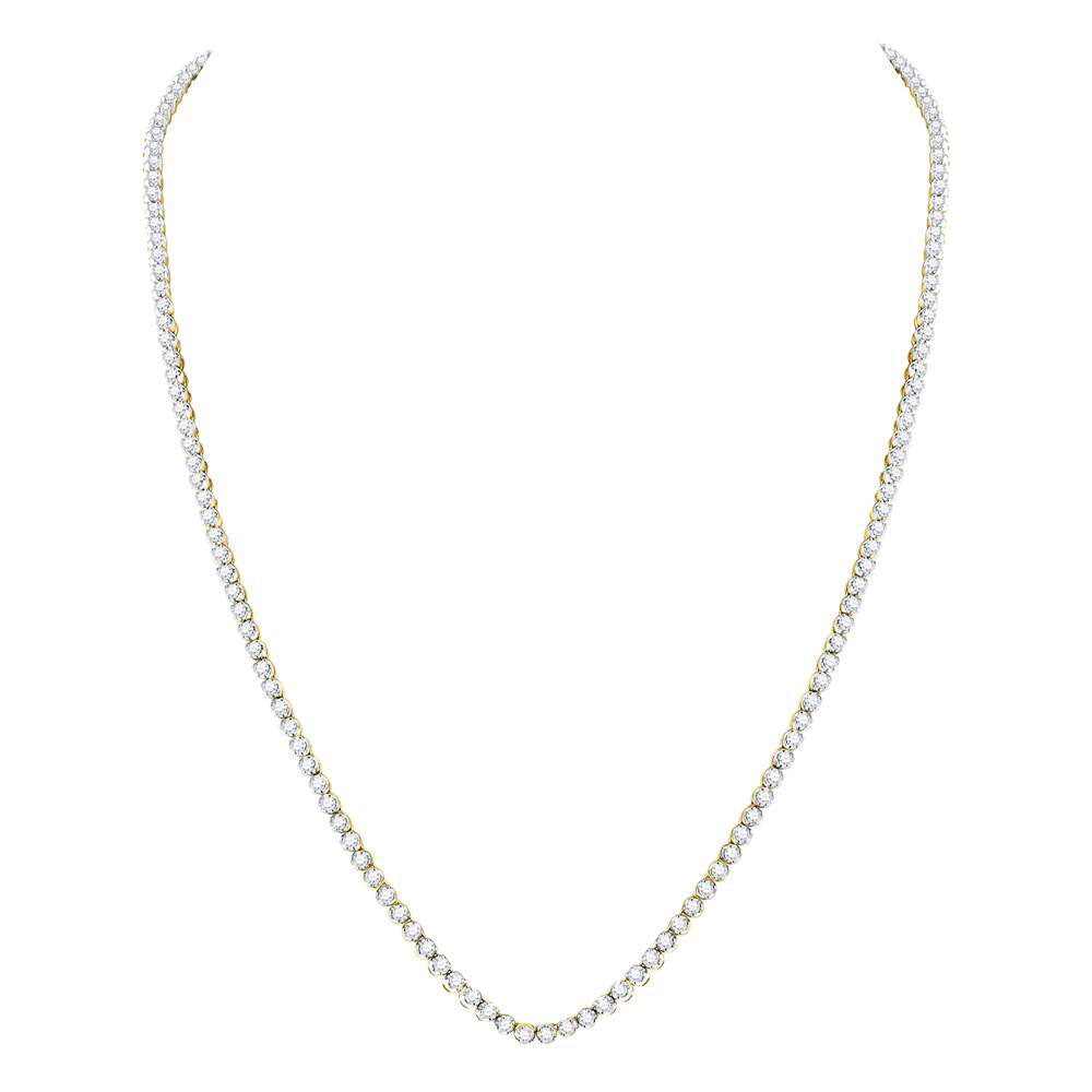 10Kt Yellow Gold 11 Ctw-Dia Nk Mens Solitaire Chain (24 Inch) (27.18 grams)