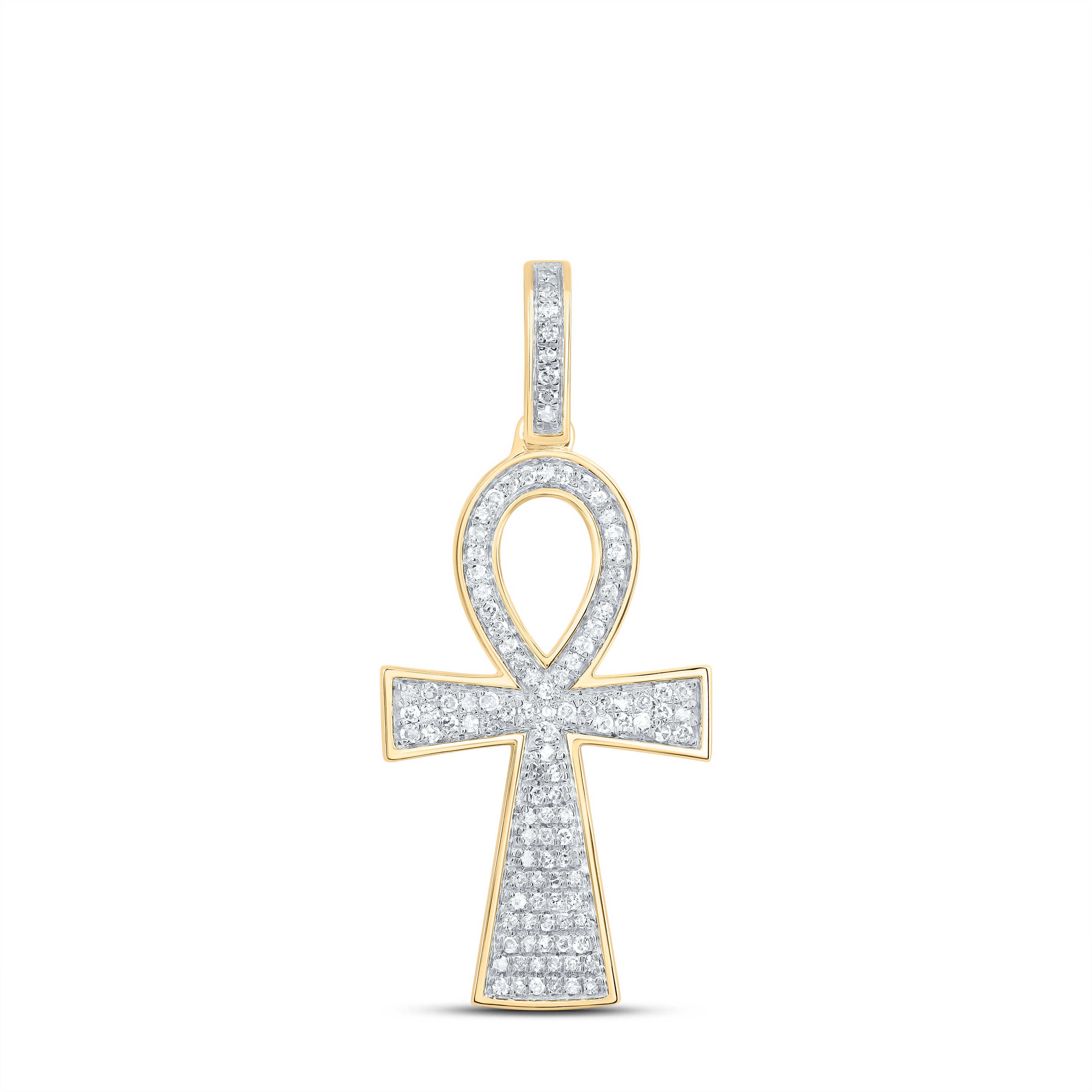 1/3Ct-Dia P1 Mens Ankh Cross Charm (1.69 grams)